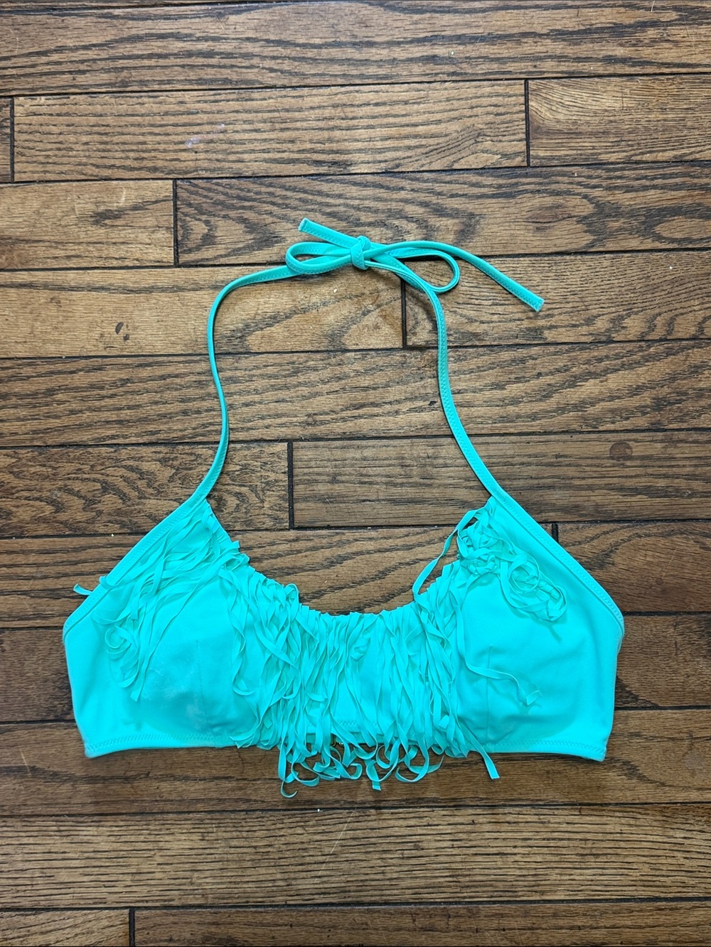Victoria's Secret Seafoam Halter Bikini Top with Gold Hardware